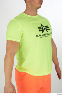 Joel dressed sports upper body yellow t shirt 0008.jpg